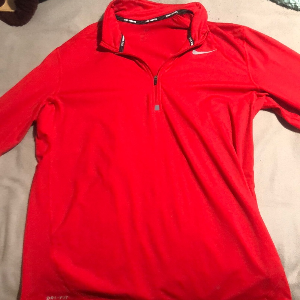 Long sleeve red Nike zip up
